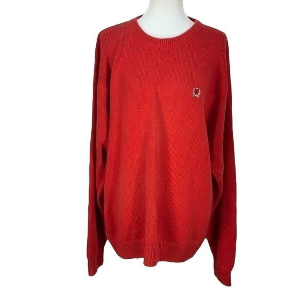 Siegfried Men's Red Cable Knit Iconic Crew Neck Sweater Size XL